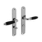 Poignée de porte Intersteel Courgette avec bouclier ovale 235x40x8mm WC63/8mm chrome