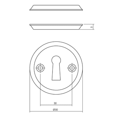 Rosette Intersteel trou de vis pour trou de serrure nickel 