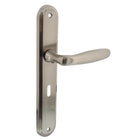 Intersteel Door handle Bjorn on shield keyhole 56 mm nickel matt