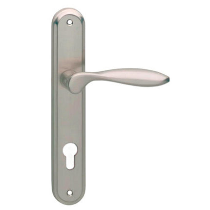 Intersteel Door handle George on shield profile cylinder hole 72 mm nickel matt