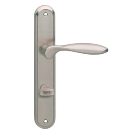 Intersteel Door handle George on shield toilet/bathroom lock 63 mm nickel matt