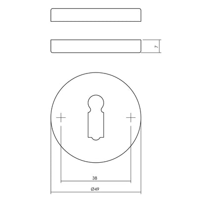 Intersteel Rosette with keyhole round concealed nickel matt