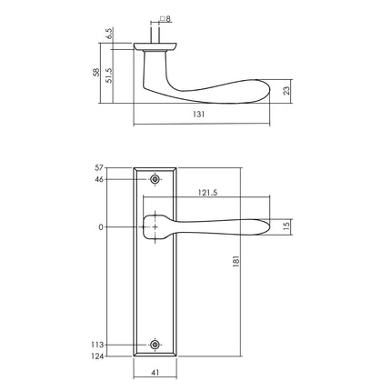 Intersteel Türgriff Banane mit Schild 181x41x7mm blind matt schwarz