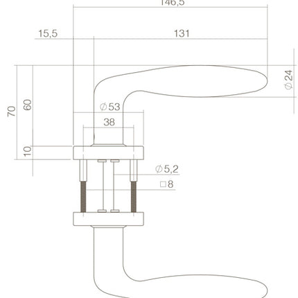 Intersteel Türgriff Jupiter auf Rosette mattschwarz