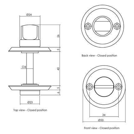 Intersteel Rosette WC/Badschloss Schraubloch mattschwarz