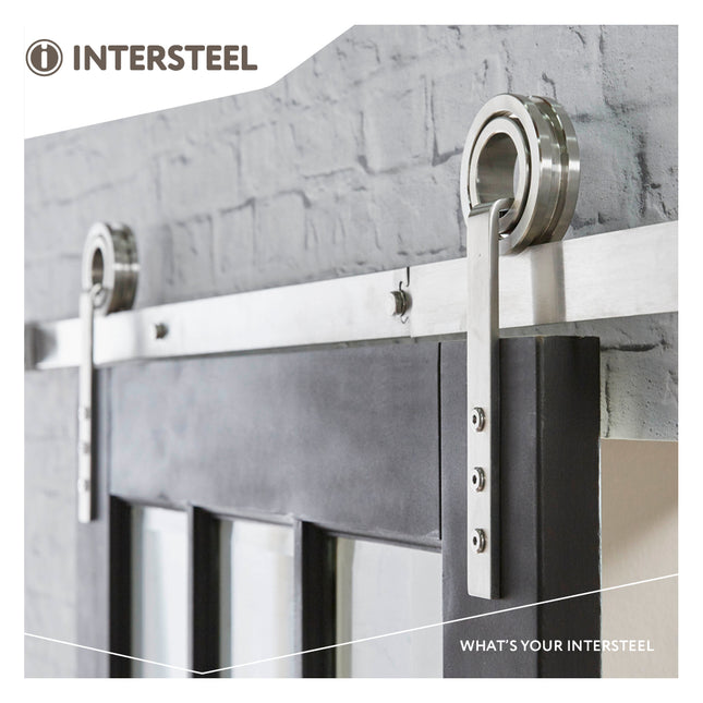 Intersteel Sliding door system Modern brushed stainless steel