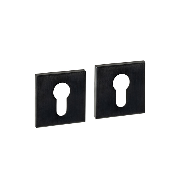 Intersteel Cylinder rosettes concealed 53x53x6mm PVD black