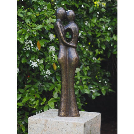 Bronzen beeld Abstract liefdespaar 80 cm 77x18x13cm
