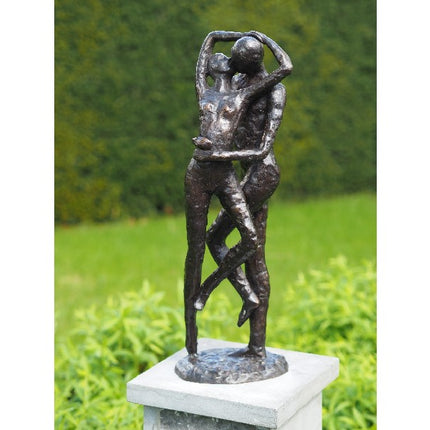 Bronzen beeld Zoenend liefdespaar 54x15x18cm