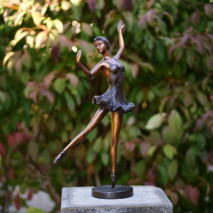 Bronzen beeld Ballerina bruin 51x12x28cm