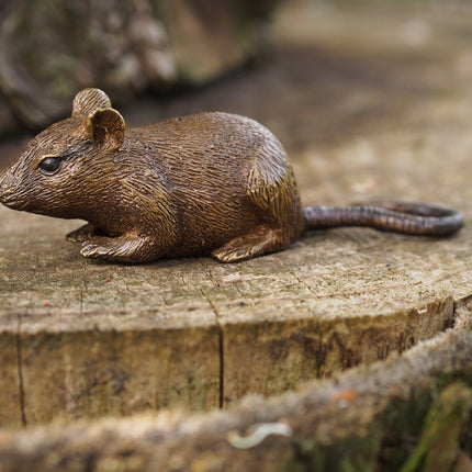 Estatua de bronce Ratón 4x4x13cm