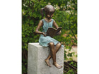 Bronzen beeld Meisje met boek 64x30x29cm