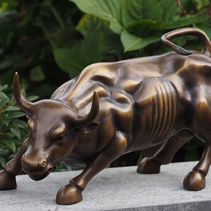Bronzen beeld Wall street bull 24x20x42cm