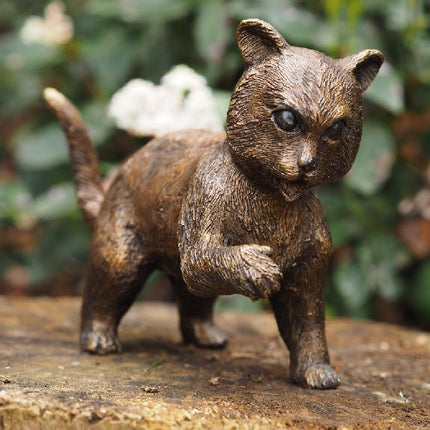 Bronzen beeld Staande poes 10x6x15cm