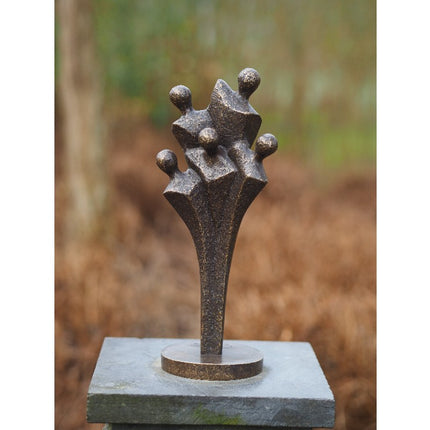 Bronzen beeld Klein familiebeeld 33x11x12cm