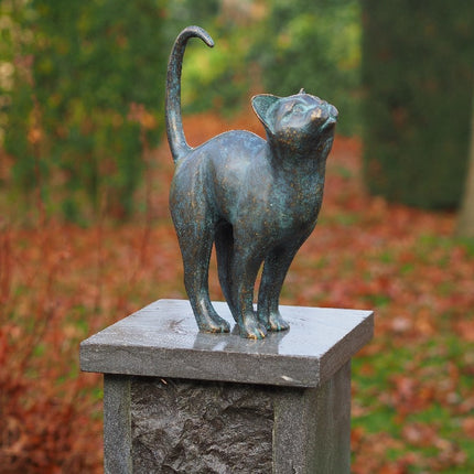 Bronzen beeld Kat 31x8x24cm