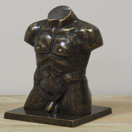 Bronzen beeld Kleine mannen torso 25x14x14cm