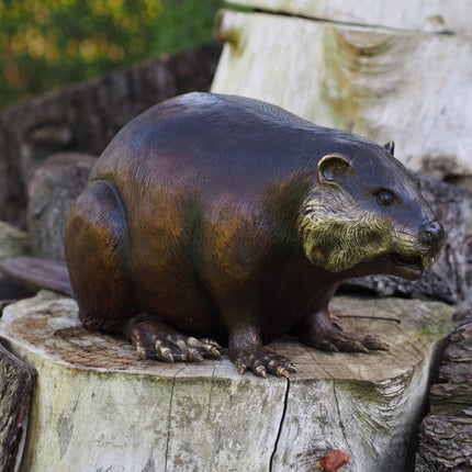 Bronzen beeld Bever 22x25x70cm 8kg