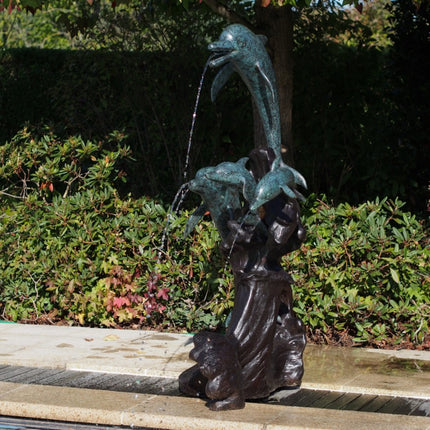 Bronzen beeld Dolfijnen familie 158x100x78cm 55kg