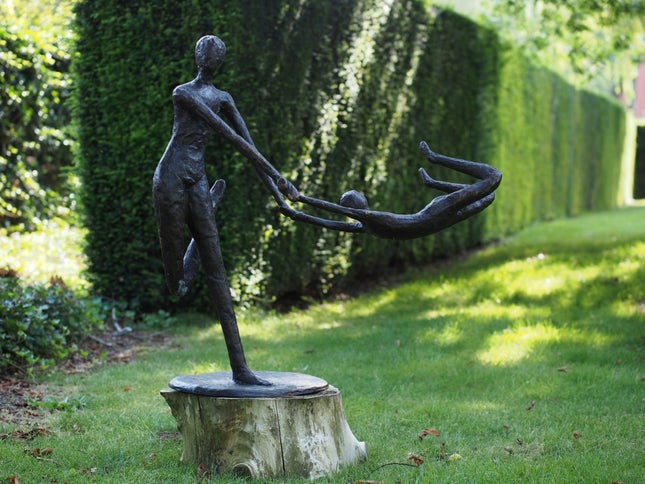 Bronzen beeld Swingend Danspaar 95x45x95cm