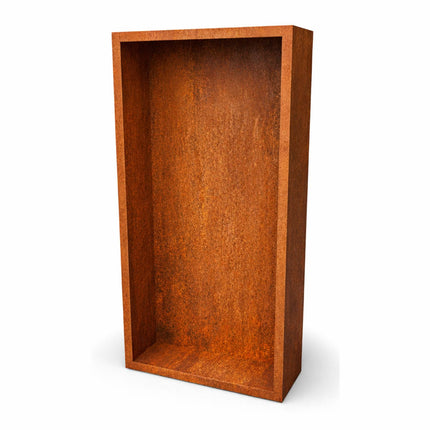 Cortenstalen houtopslag met achterwand 100x38.5x200 cm