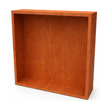 Cortenstalen houtopslag met achterwand 150x38,5x150 cm