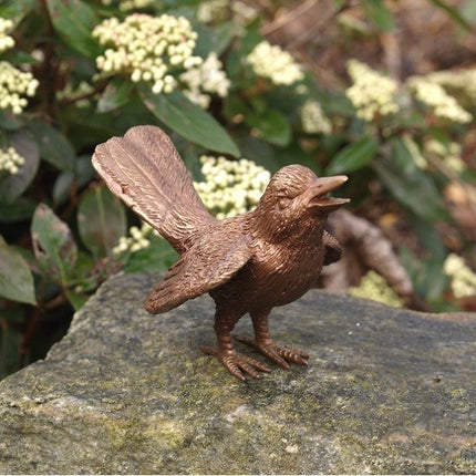 Bronzen beeld Vogel met gespreide vleugels 8x6x11cm