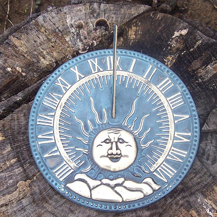 Bronzen Platte zonnewijzer zon 9x26x26cm