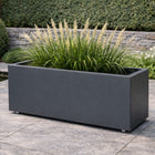 GARDRA Polyester plantenbak met wielen 120x50x60 cm - Zwartgrijs (RAL 7021)