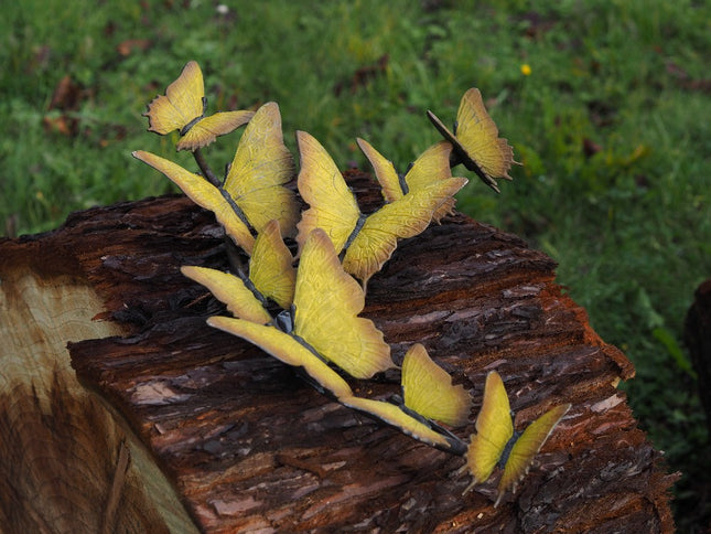 Bronzen beeld Zwerm vlinders 50x11x38cm