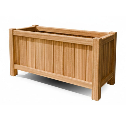 Langwerpige Hardhouten plantenbak met poten 120x50x60 cm