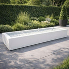 Langwerpige aluminium watertafel met fonteinen 300x80x40cm 70kg - Zuiver Wit (RAL 9010)
