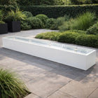 Langwerpige aluminium watertafel met fonteinen 400x60x40cm 75kg - Zuiver Wit (RAL 9010)