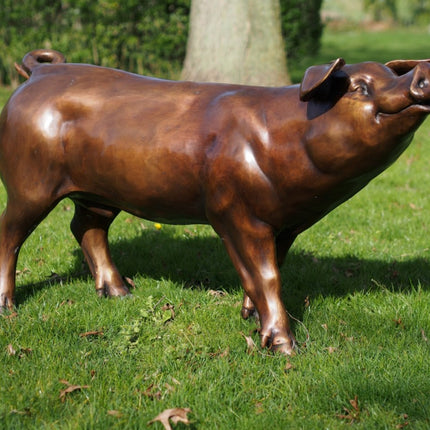 Bronzen beeld Varken 70x40x130cm 45kg