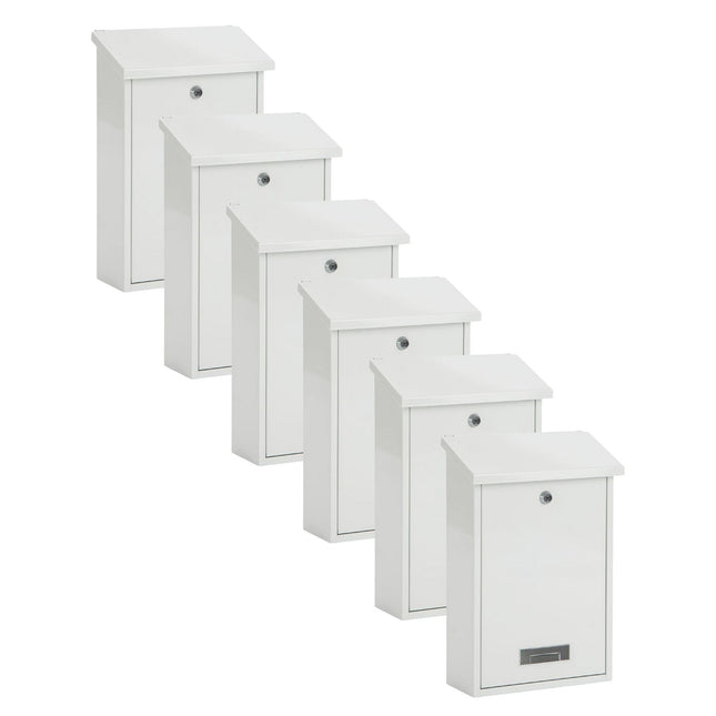 Practo Garden Brievenbussen Dublin Wit  | Set van 6 stuks