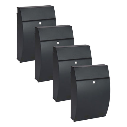 Practo Garden Brievenbussen Vancouver mat zwart | Set van 4 stuks