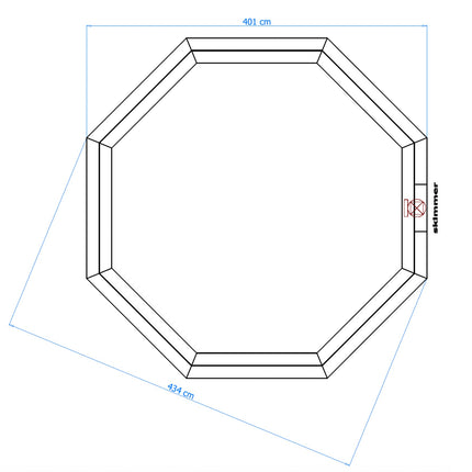 Tuindeco Luxe houten zwembad Cabana Beach 434 x 401 x 116 cm