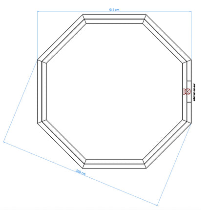 Tuindeco Luxe houten zwembad Kokomo Beach 560 x 517 x 129 cm