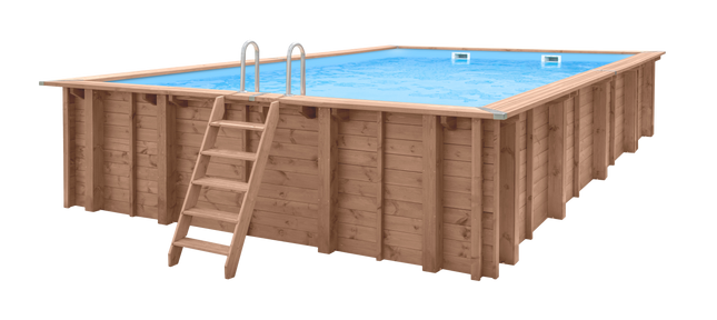 Tuindeco Luxe houten zwembad Playa Forti 834 x 492 x 138 cm