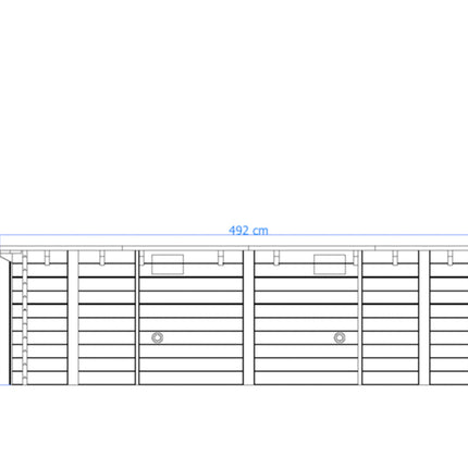 Tuindeco Luxe houten zwembad Playa Forti 834 x 492 x 138 cm