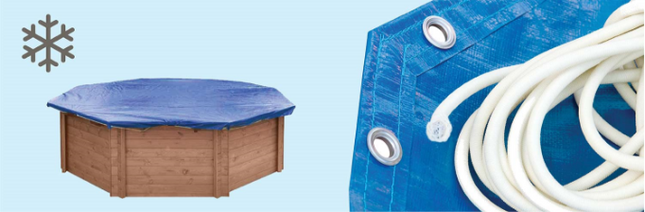 Tuindeco Luxe houten zwembad winterafdekhoes Santa Cruz 502 x 322 x 124 cm