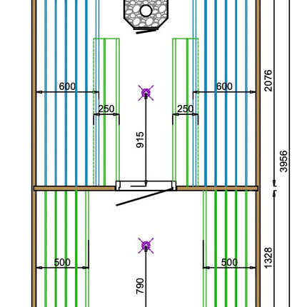 Tuindeco Sauna POD Tolva 400 cm | 42 mm | Thermowood