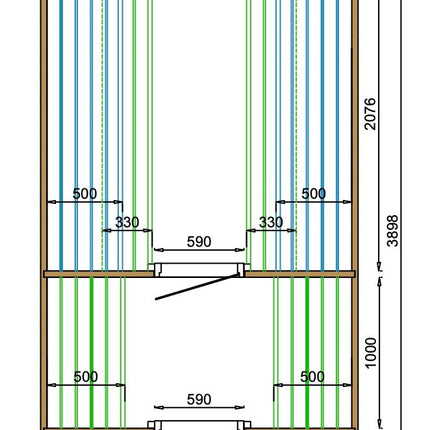 Tuindeco Sauna cube Rovaniemi 390 cm | 42 mm | Thermowood