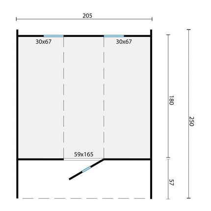 Tuindeco Saunabarrel | Ø205 x 250 cm | 38 mm | onbehandeld vuren