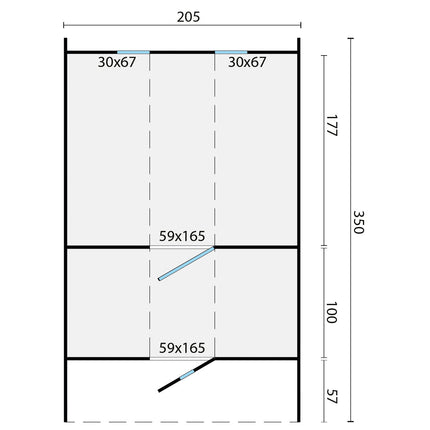 Tuindeco Saunabarrel | Ø205 x 350 cm | 38 mm | onbehandeld vuren