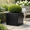 Vierkante aluminium plantenbak 40x40x40 cm - Gitzwart (RAL 9005)