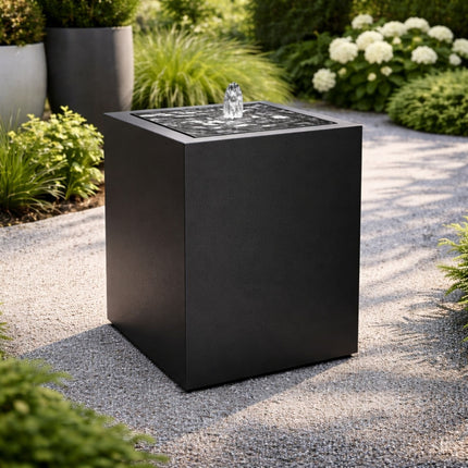 Vierkante aluminium watertafel met fontein 60x60x70cm 23kg