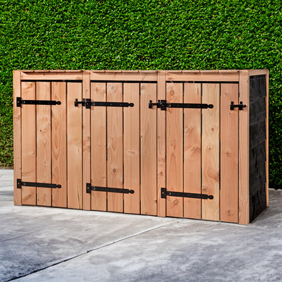 Kliko Ombouw 3x 240 liter 205x88x119cm Douglas Hout Zwart
