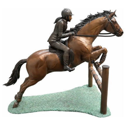Bronzen beeld Springend Paard Met Jockey Brons - Doika - Bronzen beeld - Thermobrass - 5410807010792 - B1079