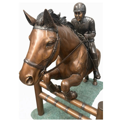 Bronzen beeld Springend Paard Met Jockey Brons - Doika - Bronzen beeld - Thermobrass - 5410807010792 - B1079